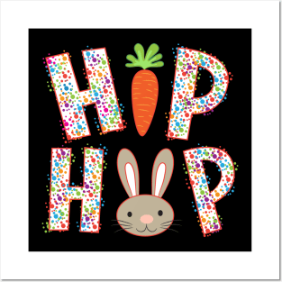 Colorful Easter Bunny Hip Hop Posters and Art